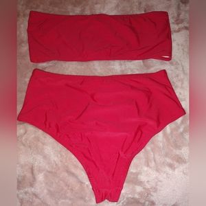 Fashion Nova high waisted bandeau bikini. Top- 1X. Bottom- L